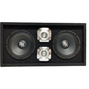 Bass Rockers BRCH8 Loaded 8" Speaker Box with 2X 8" 700W 8Ohm Bass Rockers Neodymium Mid-Range Speakers and 2X 300W Chrome Tweeters for Car, Home, DJ, Church and Outdoor Events