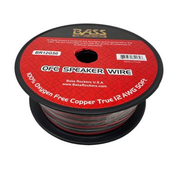 BR12G50 OFC Speaker Wire 100% Oxygen Free Copper True 12 AWG Cable 50 Feet Spool