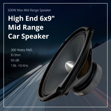 BRM69v2 One 6x9" High-Performance 8 Ohm, 300W RMS, 600W Max Midrange Car Speaker