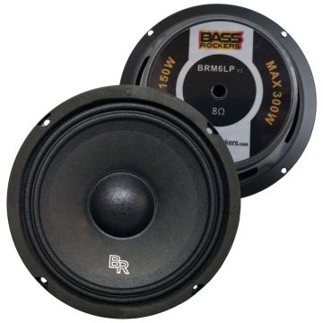 (2) BR 6.5" 600W Max 30W RMS Total Mid-Range 8-Ohm Car Speakers Pair