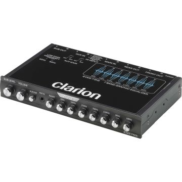 CLARION 1/2-DIN GRAPHIC EQ CROSSOVER W/ 3.5mm FRONT AUX IN HIGH LEVEL SPEAKER IN