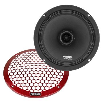 DS18 PRO-ZT8 8" 2Way Midrange Speaker 4Ohms 550W Max, 275W RMS Red Metal Grill
