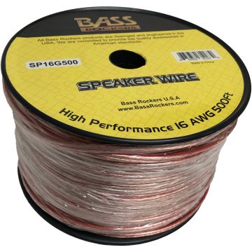Bass Rockers High Performance 16 AWG Gauge 500 Ft Feet Spool Audio Speaker Wire